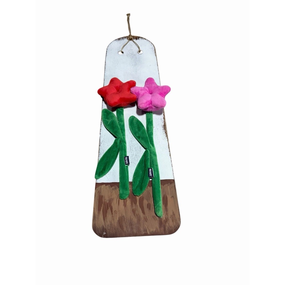 Hand Painted Fan Blade Home Wall Decor 21 inches long flowers spring summer